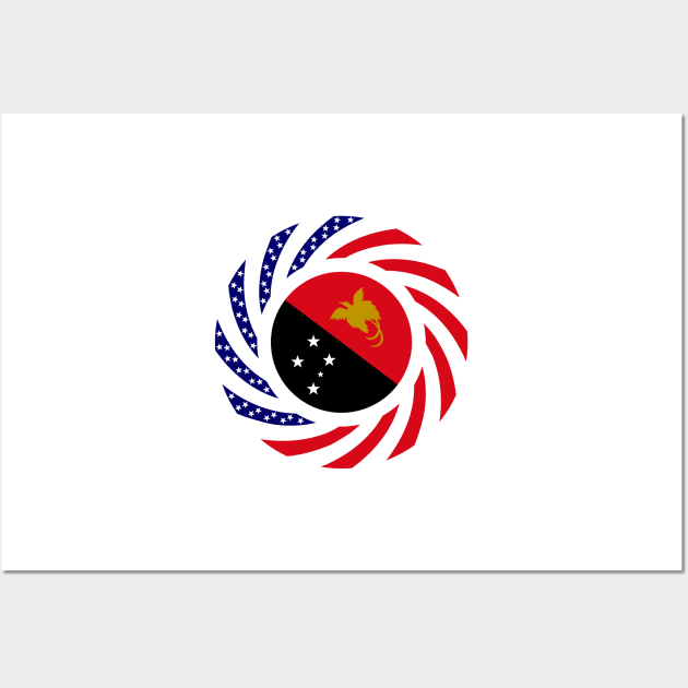 Papau New Guinean American Multinational Patriot Flag Series Wall Art by Village Values